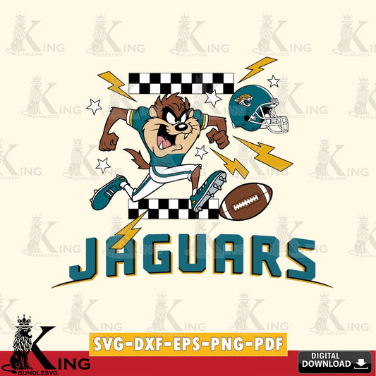 Jacksonville Jaguars Taz Football Lightning Cut file  , Digital Download , Instant Download, Looney Tunes svg, Football svg