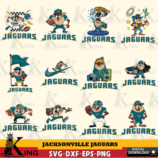 Jacksonville Jaguars Taz (Looney Tunes) Football NFL Bundle Cut file  , Digital Download , Instant Download, Looney Tunes svg, Football svg