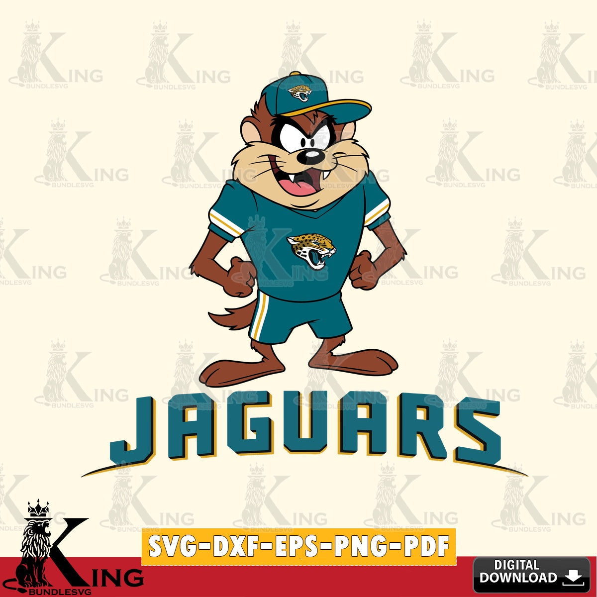 Jacksonville Jaguars Taz Standing Pose Cut file  , Digital Download , Instant Download, Looney Tunes svg, Football svg