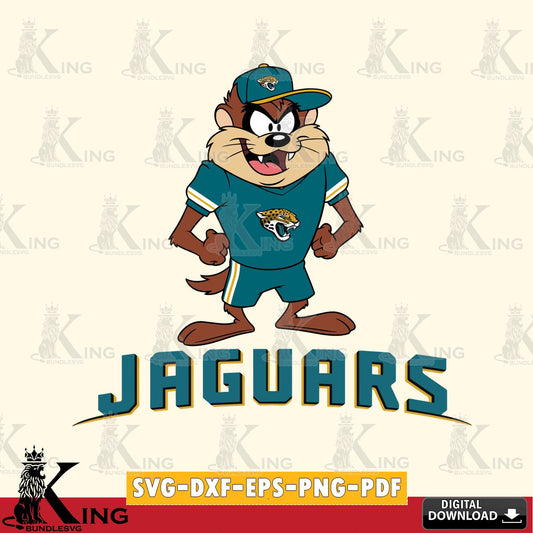 Jacksonville Jaguars Taz Standing Pose Cut file  , Digital Download , Instant Download, Looney Tunes svg, Football svg