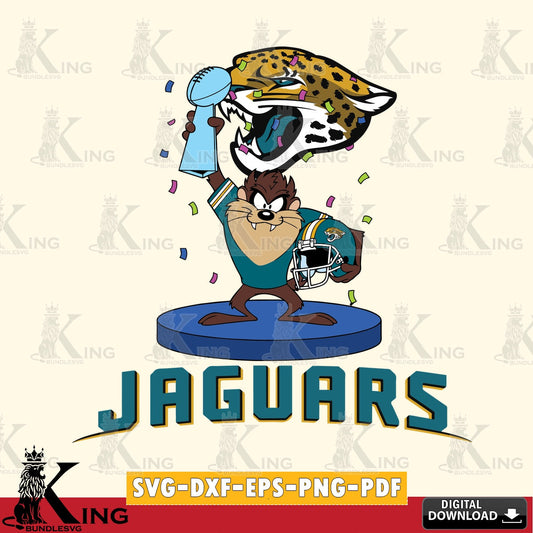 Jacksonville Jaguars Taz Trophy Podium Cut file  , Digital Download , Instant Download, Looney Tunes svg, Football svg