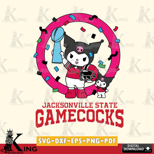 Jacksonville State Gamecocks Kuromi Football Champion SVG file, Cricut, Cut file  , Digital Download , Instant Download, Sanrio svg, Clipart