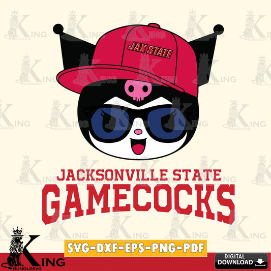 Jacksonville State Gamecocks Kuromi Football Cool SVG file, Cricut, Cut file  , Digital Download , Instant Download, Sanrio svg, Clipart