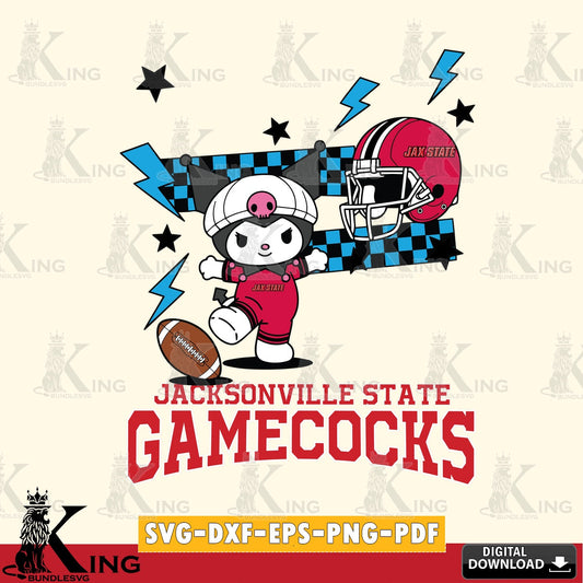 Jacksonville State Gamecocks Kuromi Game Day SVG file, Cricut, Cut file  , Digital Download , Instant Download, Sanrio svg, Clipart
