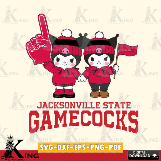 Jacksonville State Gamecocks Kuromi rugby Fan SVG file, Cricut, Cut file  , Digital Download , Instant Download, Sanrio svg, Clipart