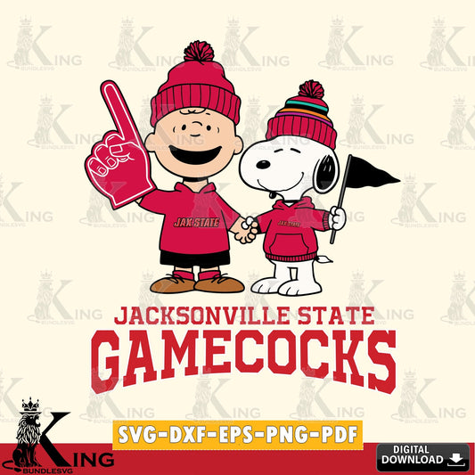 Jacksonville State Gamecocks Peanuts Fan Gear SVG, Cricut, Cut file  , Digital Download , Instant Download, Peanuts svg, NCAA svg, Football svg, Sport svg