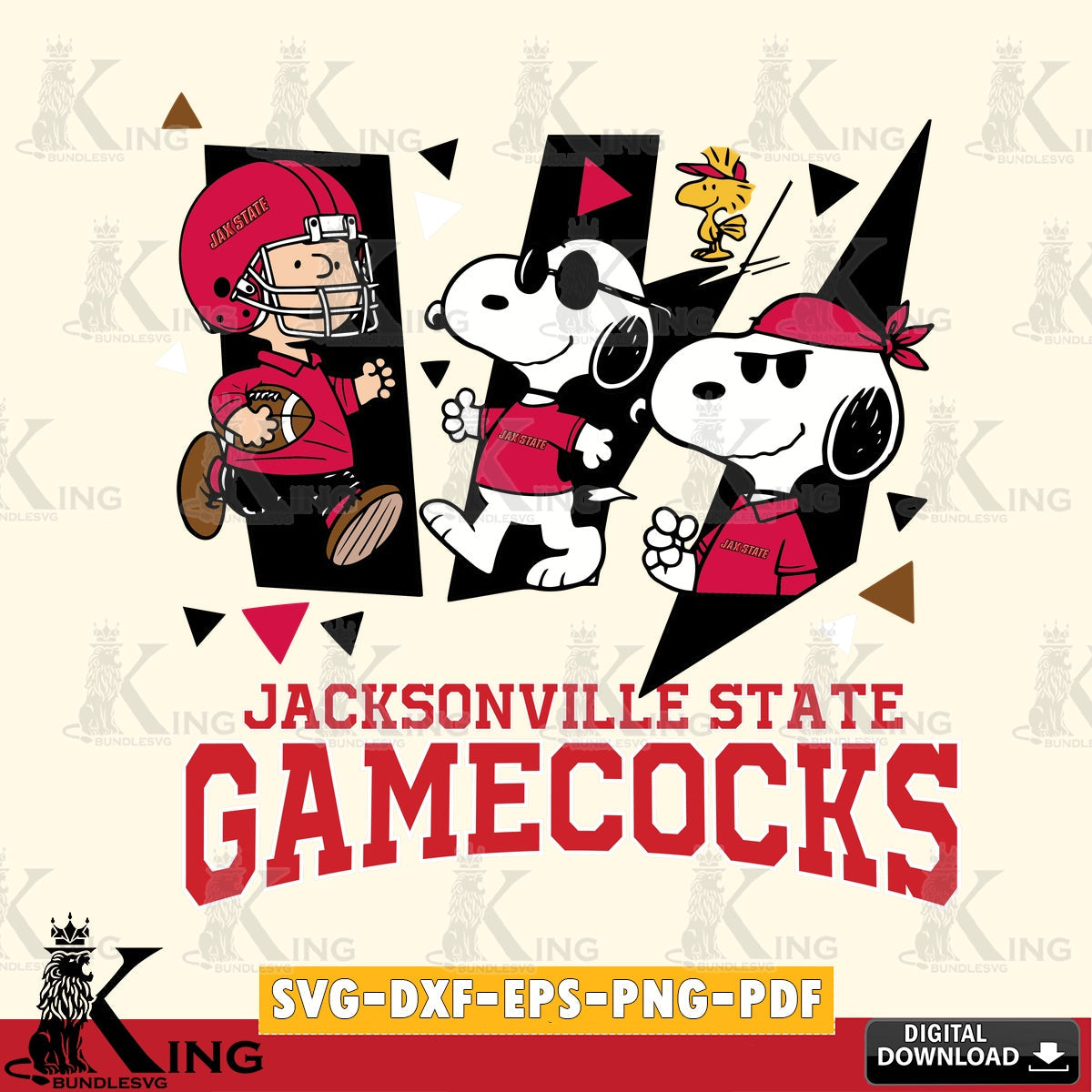 Jacksonville State Gamecocks Peanuts Joe Cool SVG, Cricut, Cut file  , Digital Download , Instant Download, Peanuts svg, NCAA svg, Football svg, Sport svg