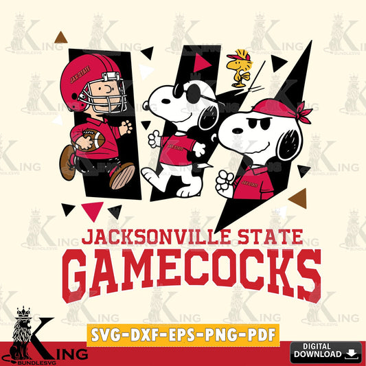 Jacksonville State Gamecocks Peanuts Joe Cool SVG, Cricut, Cut file  , Digital Download , Instant Download, Peanuts svg, NCAA svg, Football svg, Sport svg