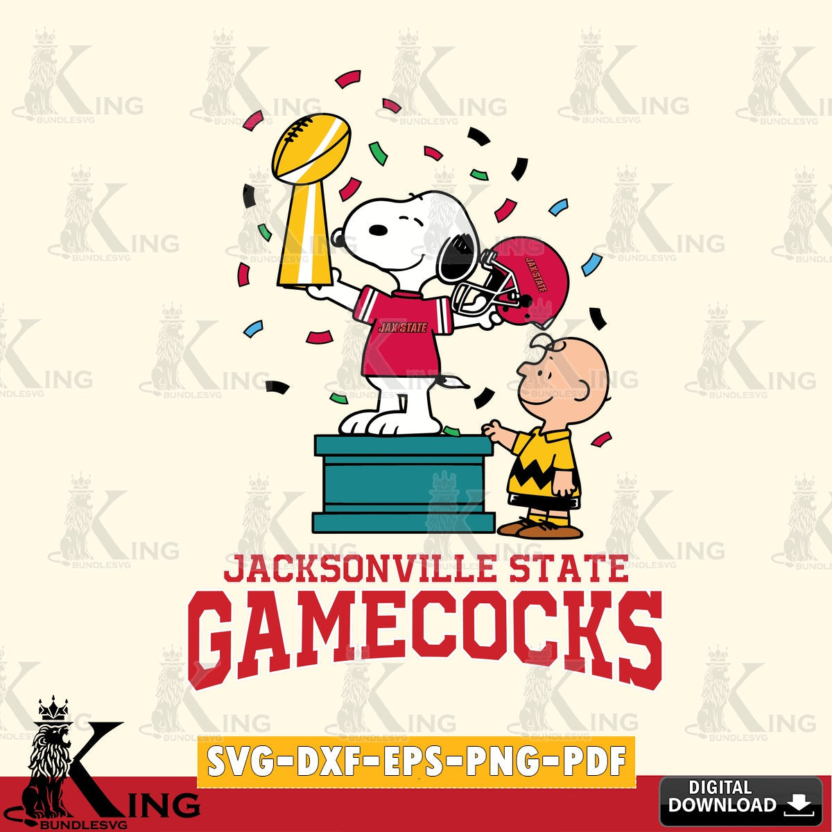 Jacksonville State Gamecocks Peanuts Winner SVG, Cricut, Cut file  , Digital Download , Instant Download, Peanuts svg, NCAA svg, Football svg, Sport svg