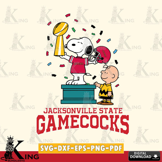 Jacksonville State Gamecocks Peanuts Winner SVG, Cricut, Cut file  , Digital Download , Instant Download, Peanuts svg, NCAA svg, Football svg, Sport svg