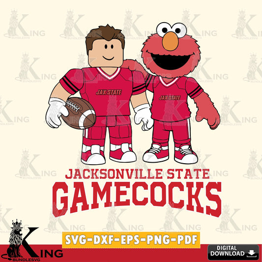 Jacksonville State Gamecocks Roblox & Elmo Football SVG file , NCAA Cricut,  File cut , Digital Download , PDF File