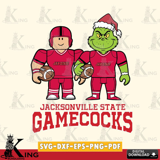 Jacksonville State Gamecocks Roblox & Grinch Football SVG file , NCAA Cricut,  File cut , Digital Download , PDF File