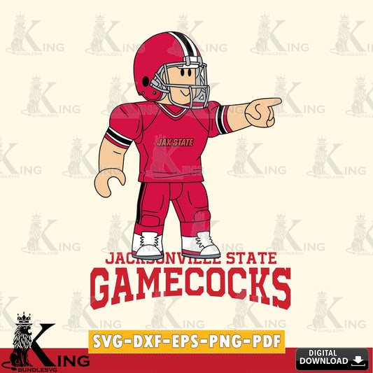 Jacksonville State Gamecocks Roblox Player Football SVG file , NCAA Cricut,  File cut , Digital Download , PDF File