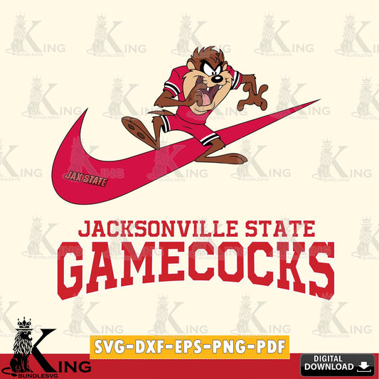 Jacksonville State Gamecocks Taz Football Nike SVG file, Cut file  , Digital Download , Instant Download, Taz svg, NCAA svg