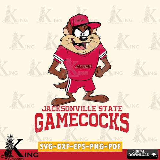 Jacksonville State Gamecocks Taz Standing Pose SVG file, Cut file  , Digital Download , Instant Download, Taz svg, NCAA svg