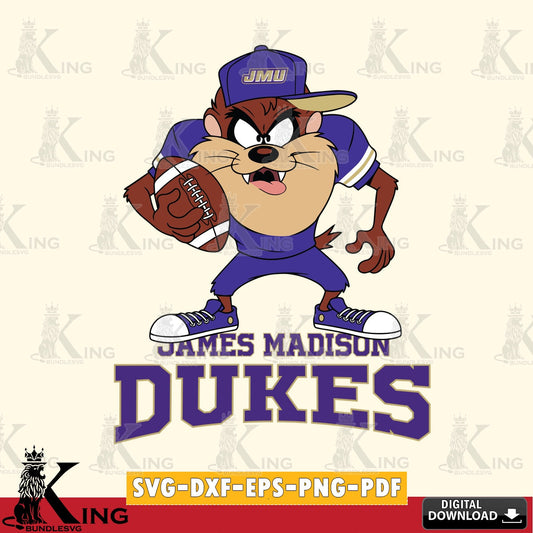 James Madison Dukes Đồng phục bóng đá Taz SVG file, Cut file  , Digital Download , Instant Download, Taz svg, NCAA svg