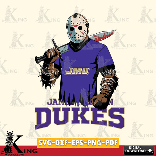 High-quality graphic of James Madison Dukes Jason Voorhees football, a high-quality vector for DIY scrapbooking and home decor