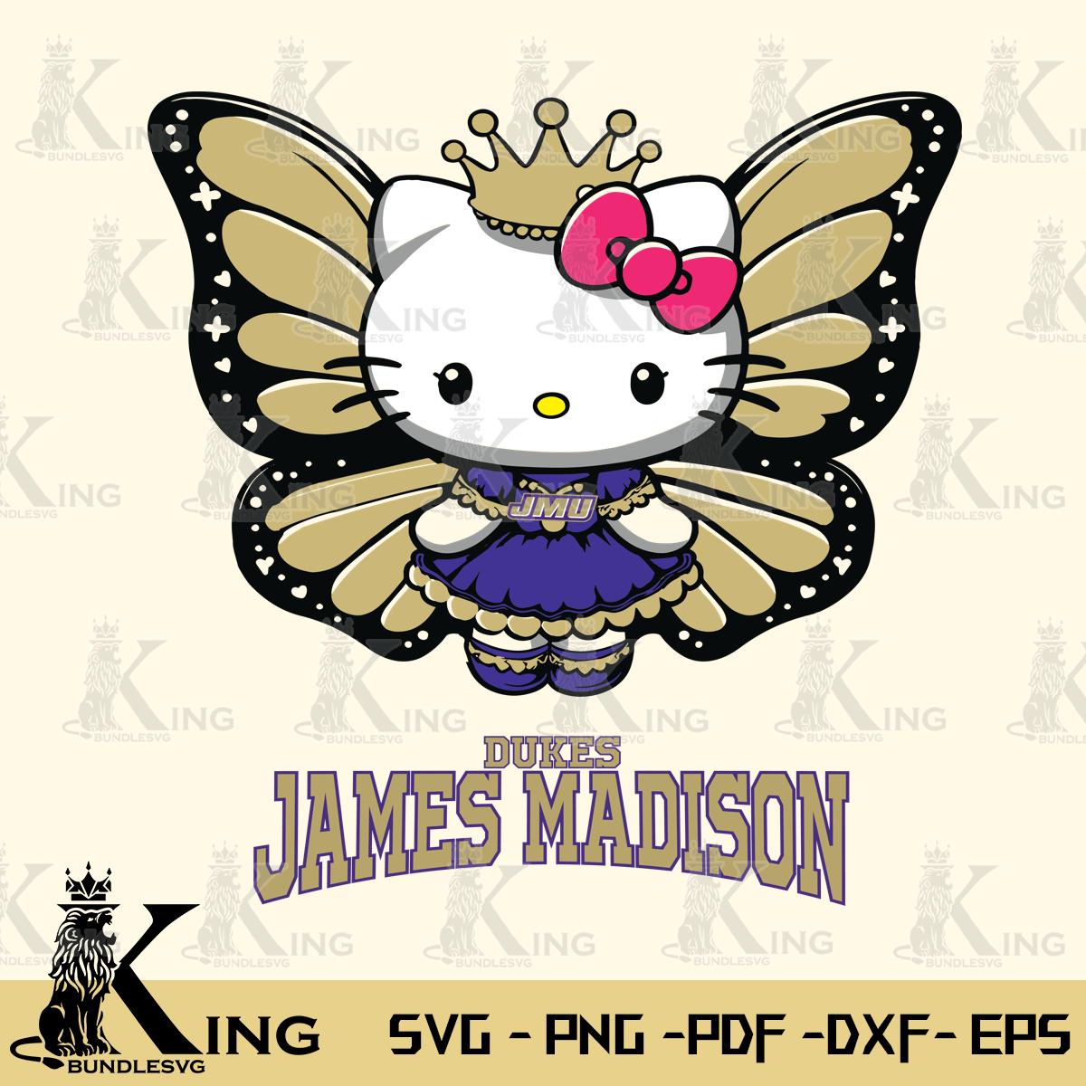 James Madison Dukes Kitty Wings & Flowers Svg Eps Dxf Png File, Digital Download