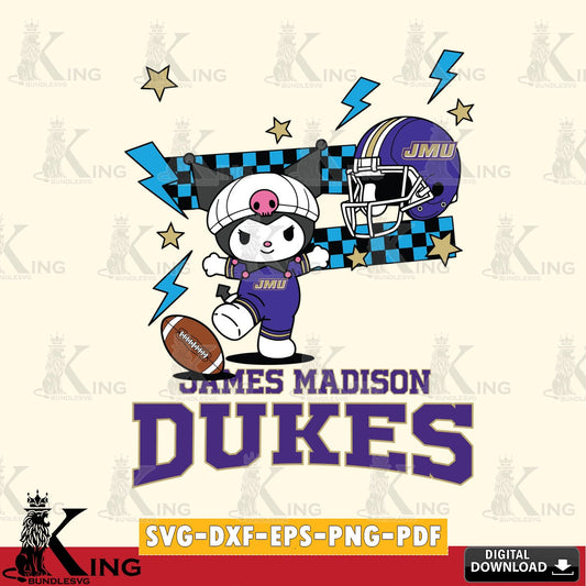 James Madison Dukes Kuromi Game Day SVG file, Cricut, Cut file  , Digital Download , Instant Download, Sanrio svg, Clipart