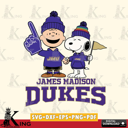 James Madison Dukes Peanuts Fan Gear SVG, Cricut, Cut file  , Digital Download , Instant Download, Peanuts svg, NCAA svg, Football svg, Sport svg