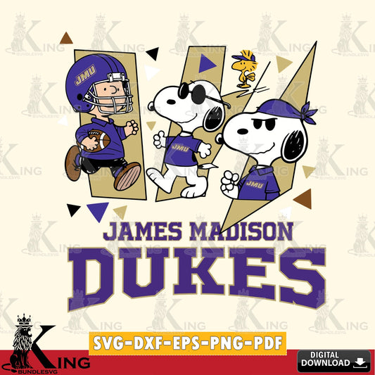 James Madison Dukes Peanuts Joe Cool SVG, Cricut, Cut file  , Digital Download , Instant Download, Peanuts svg, NCAA svg, Football svg, Sport svg
