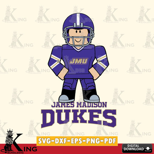 James Madison Dukes Roblox Cool Football SVG file , NCAA Cricut,  File cut , Digital Download , PDF File