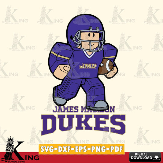 James Madison Dukes Roblox Player Rugby SVG file , NCAA Cricut,  File cut , Digital Download , PDF File