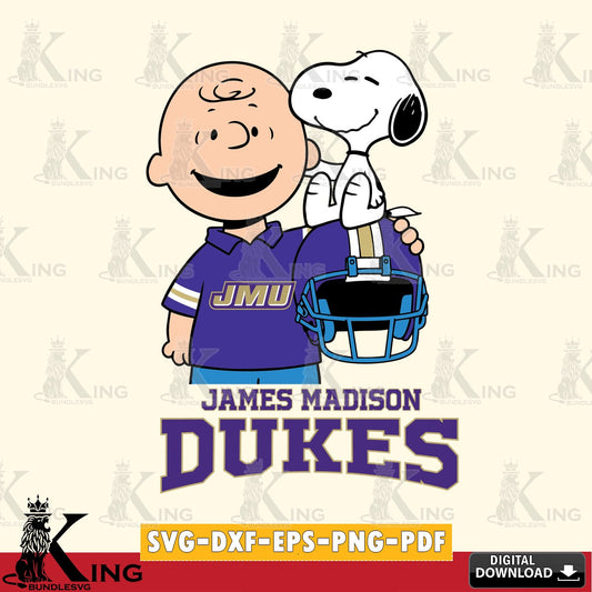 James Madison Dukes Snoopy On Helmet SVG, Cricut, Cut file  , Digital Download , Instant Download, Peanuts svg, NCAA svg, Football svg, Sport svg