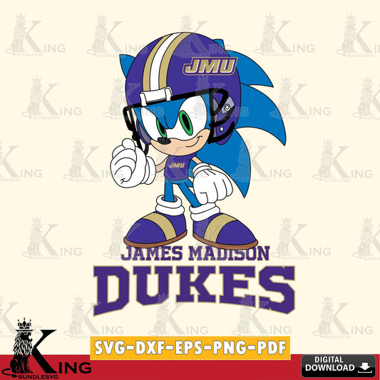 James Madison Dukes Sonic Football Mascot SVG file, Vector , Digital Download , PDF File , Instant Download