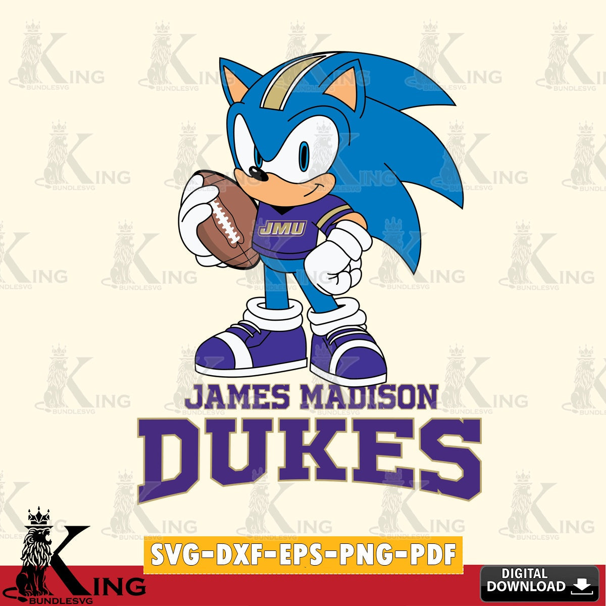 James Madison Dukes Sonic Game Day Ready SVG file, Vector , Digital Download , PDF File , Instant Download