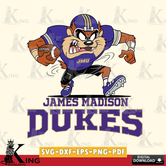 James Madison Dukes Taz Football Helmet SVG file, Cut file  , Digital Download , Instant Download, Taz svg, NCAA svg