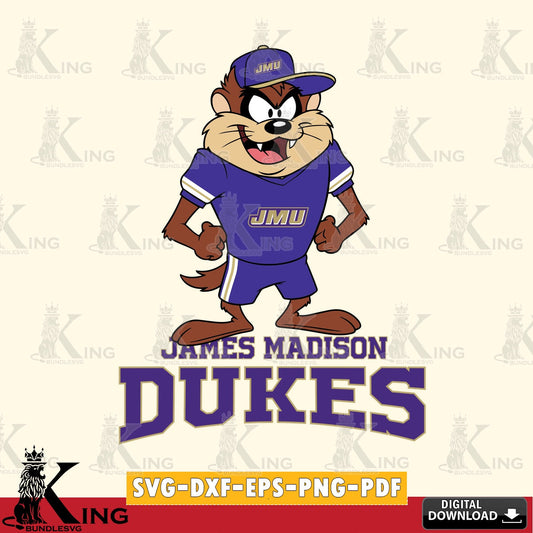 James Madison Dukes Taz Standing Pose SVG file, Cut file  , Digital Download , Instant Download, Taz svg, NCAA svg