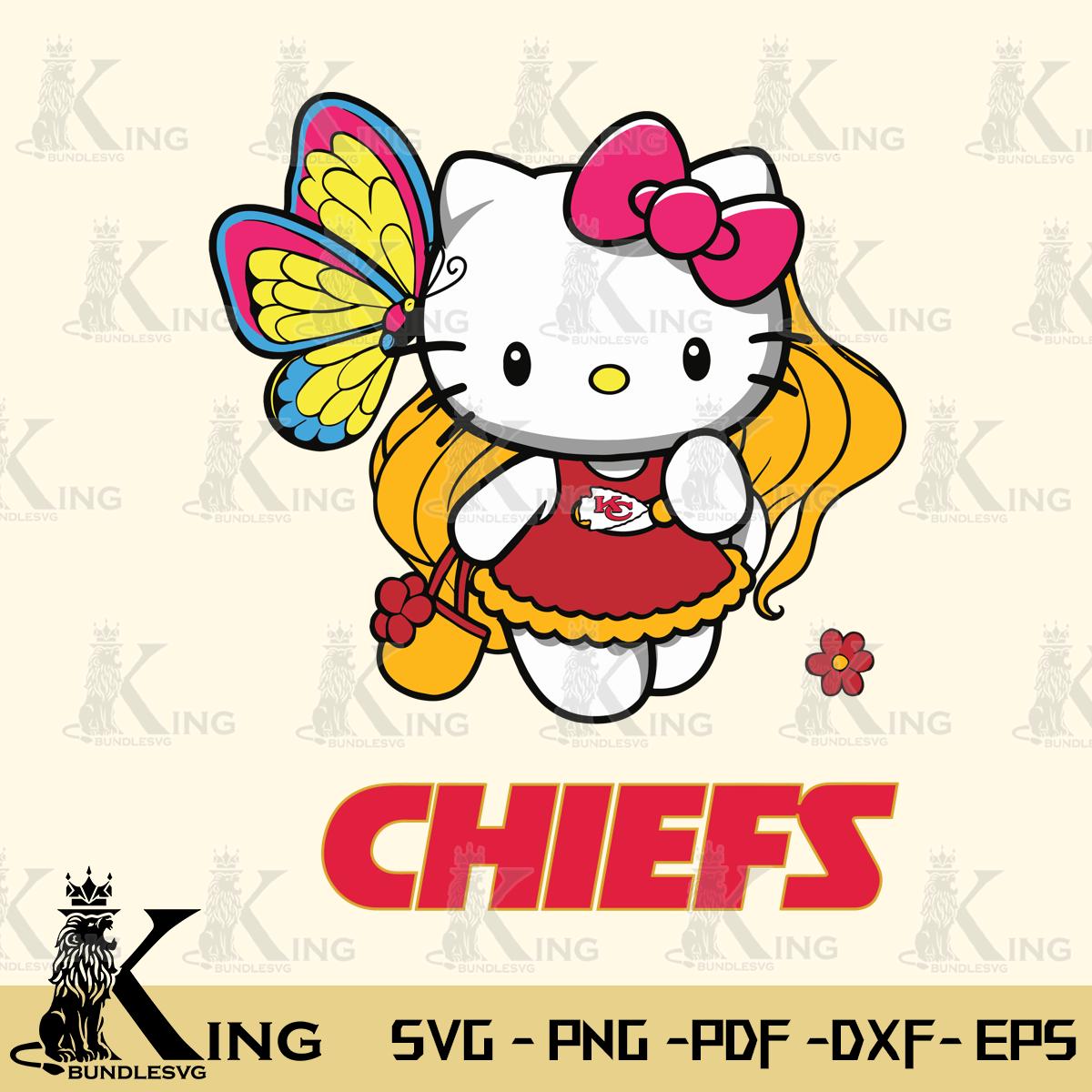 Kansas City Chiefs Kitty Cartoon Svg Eps Dxf Png File, Digital Download