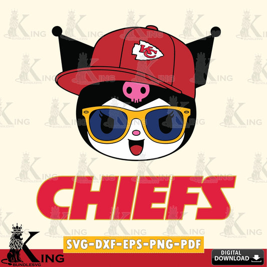 Kansas City Chiefs Kuromi Football Cool SVG file, Cricut, Cut file  , Digital Download , Instant Download, Sanrio svg, Clipart