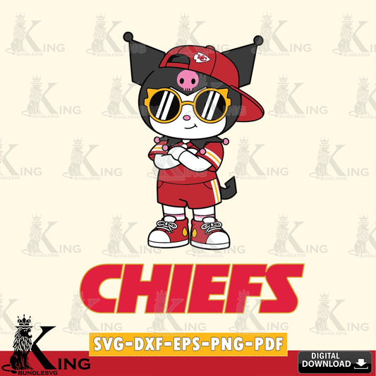 Kansas City Chiefs Kuromi Football Jersey SVG file, Cricut, Cut file  , Digital Download , Instant Download, Sanrio svg, Clipart