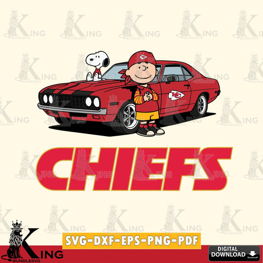 Kansas City Chiefs Peanuts Muscle Car Cricut file , Cut file  , Digital Download , PDF File , Instant Download