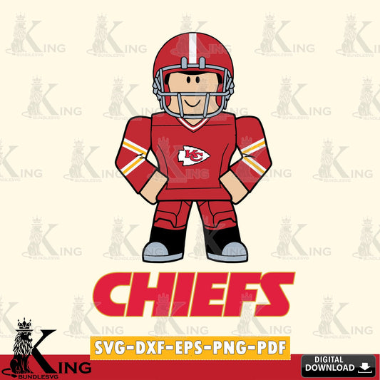 Printable art of Kansas City Chiefs Roblox cool football NFL file cut digital file for silhouette cameo and cricut projects