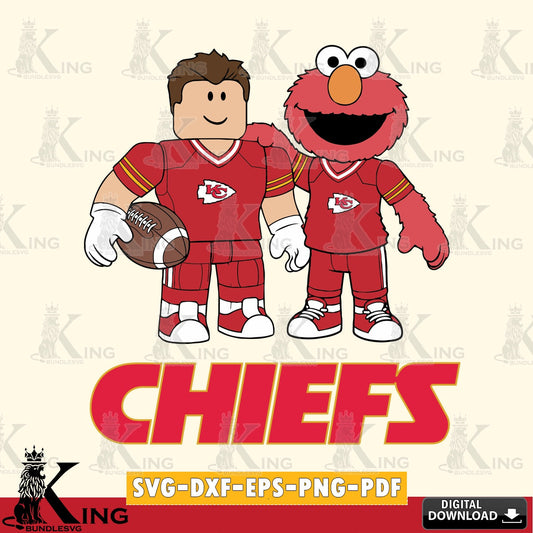 Kansas City Chiefs Roblox & Elmo Football SVG file , Cricut, NFL  File cut , Digital Download , PDF File