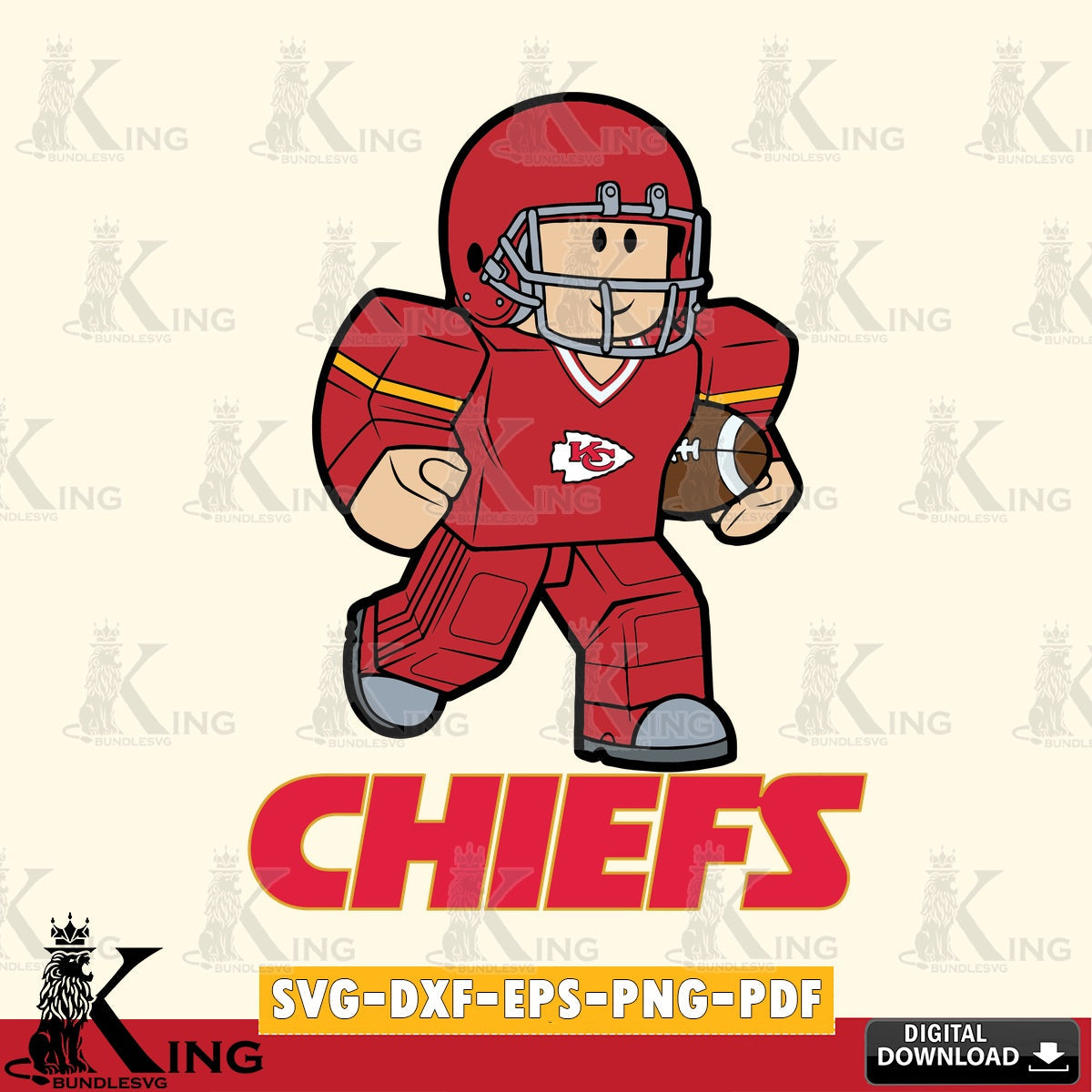 Kansas City Chiefs Roblox Player Rugby SVG file , Cricut, NFL  File cut , Digital Download , PDF File