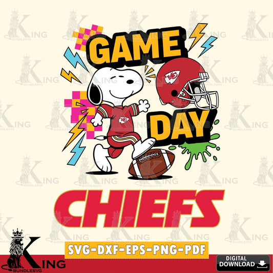 Kansas City Chiefs Snoopy Game day Cricut file , Cut file  , Digital Download , PDF File , Instant Download