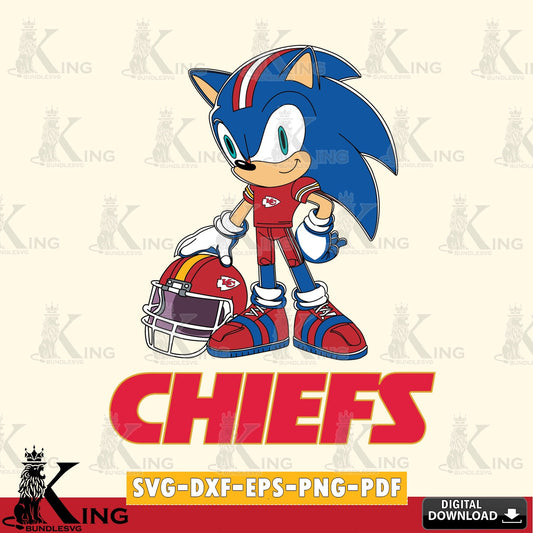Artistic drawing of a Kansas City Chiefs Sonic Player Football as digital clipart compatible with laser engraving and cutting