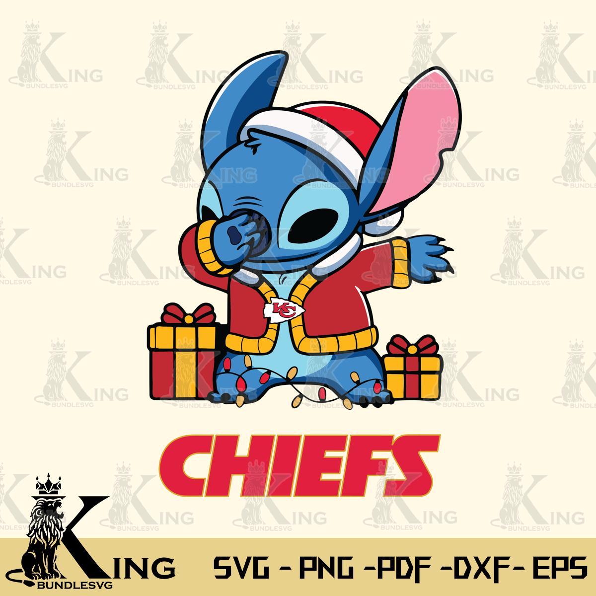 Kansas City Chiefs Stitch Merry Christmas Svg Eps Dxf Png File, Digital Download