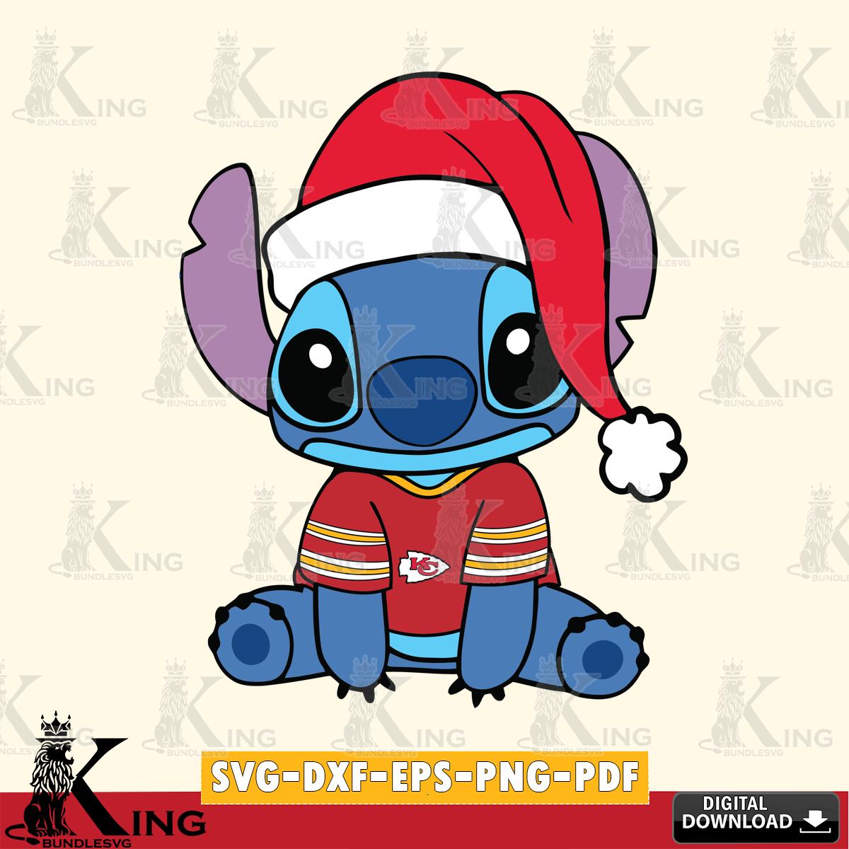 Kansas City Chiefs Stitch Merry Christmas SVG, NFL for Cricut, Silhouette, Digital Download , file cut