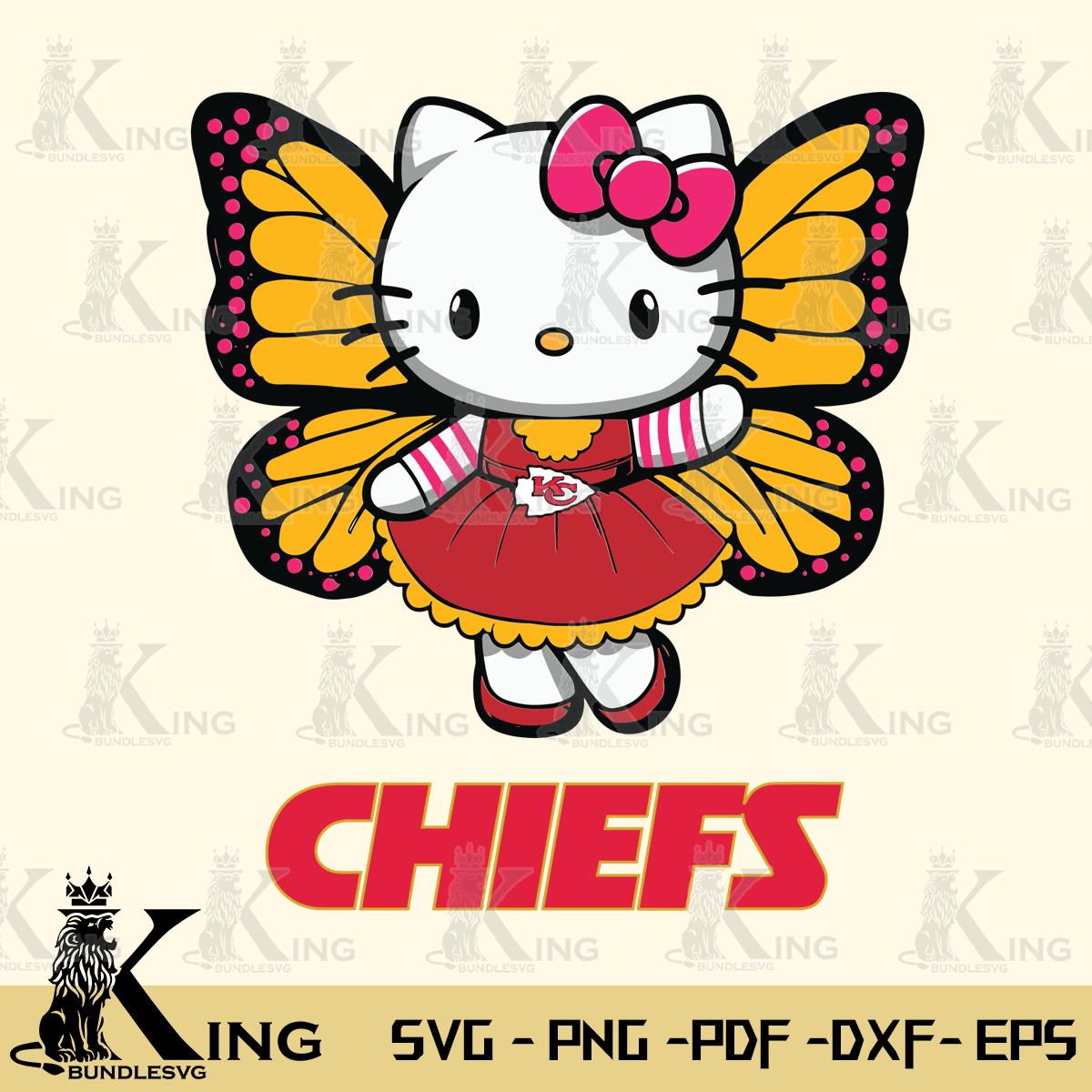 Kansas City Chiefs Whimsical Kitty Wings Svg Eps Dxf Png File, Digital Download