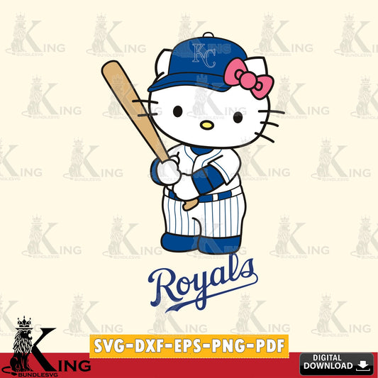 Massive pack of Kansas City Royals Hello Kitty baseball batter crafting file for iron-on transfer and vinyl decals