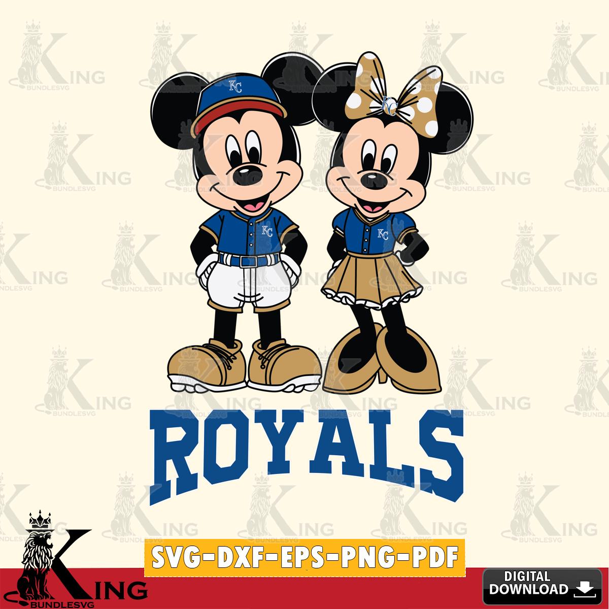 Kansas City Royals Mickey Minnie Mouse Baseball SVG File, MLB for Cricut, Silhouette, Digital Download , file cut