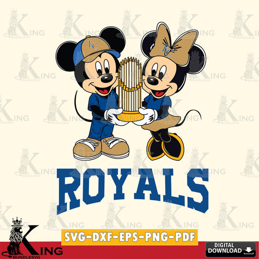 Kansas City Royals Mickey Minnie Mouse Champions SVG File, MLB for Cricut, Silhouette, Digital Download , file cut