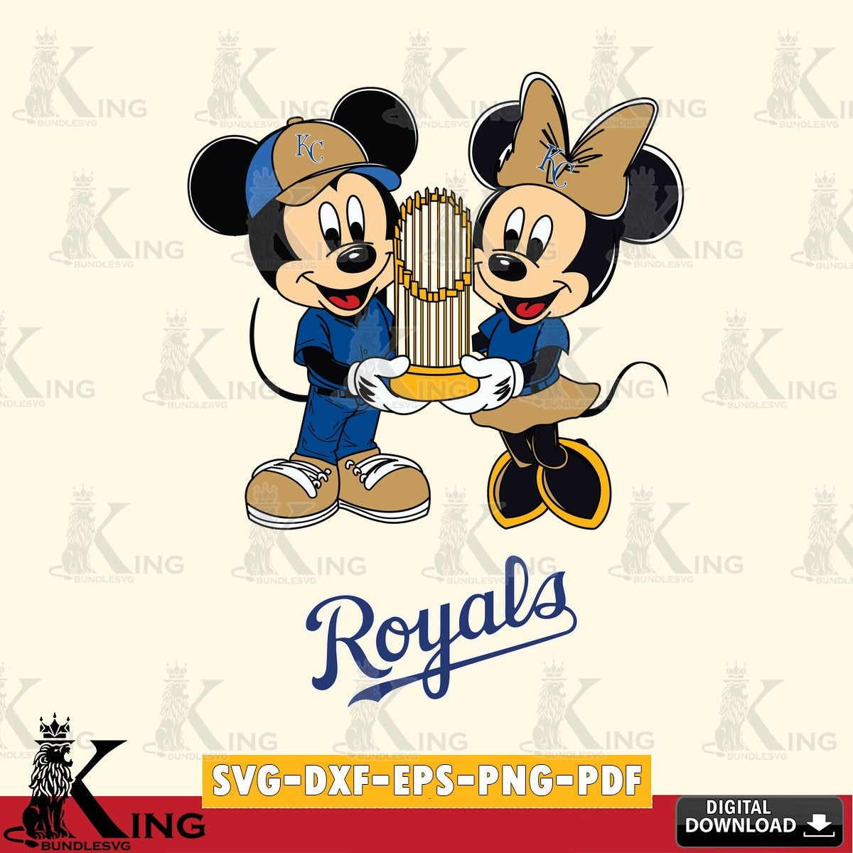 Kansas City Royals Mickey Minnie Mouse Champions SVG file , For Cricut,  File cut , Digital Download , PDF File, Cut Files