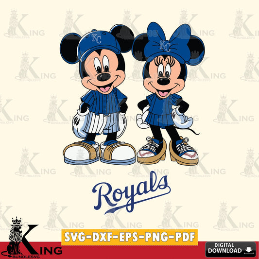 Kansas City Royals Mickey Minnie Mouse Fan SVG file , For Cricut,  File cut , Digital Download , PDF File, Cut Files