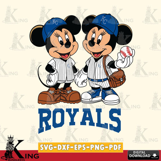 Kansas City Royals Mickey Minnie Mouse couple SVG File, MLB for Cricut, Silhouette, Digital Download , file cut